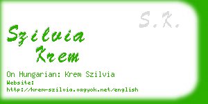 szilvia krem business card